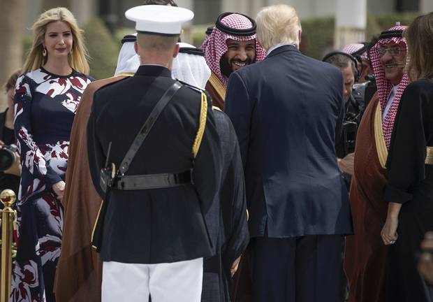 FILE â President Donald Trump with Crown Prince Mohammed bin Salman of Saudi Arabia during a visit to Riyadh, Saudi Arabia, May 20, 2017. 