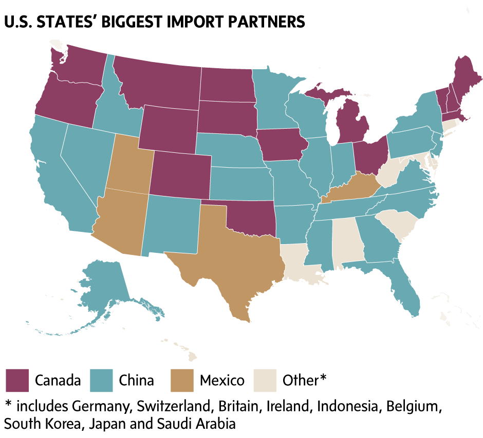 A look at the U.S.'s biggest trade partners, state by ...
